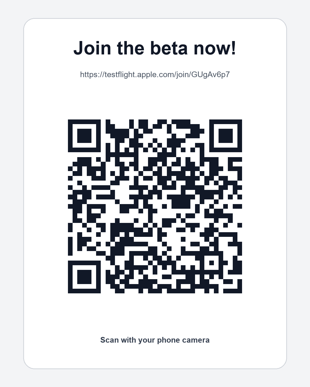 QR code for joining the Roll With Advantage beta in TestFlight
